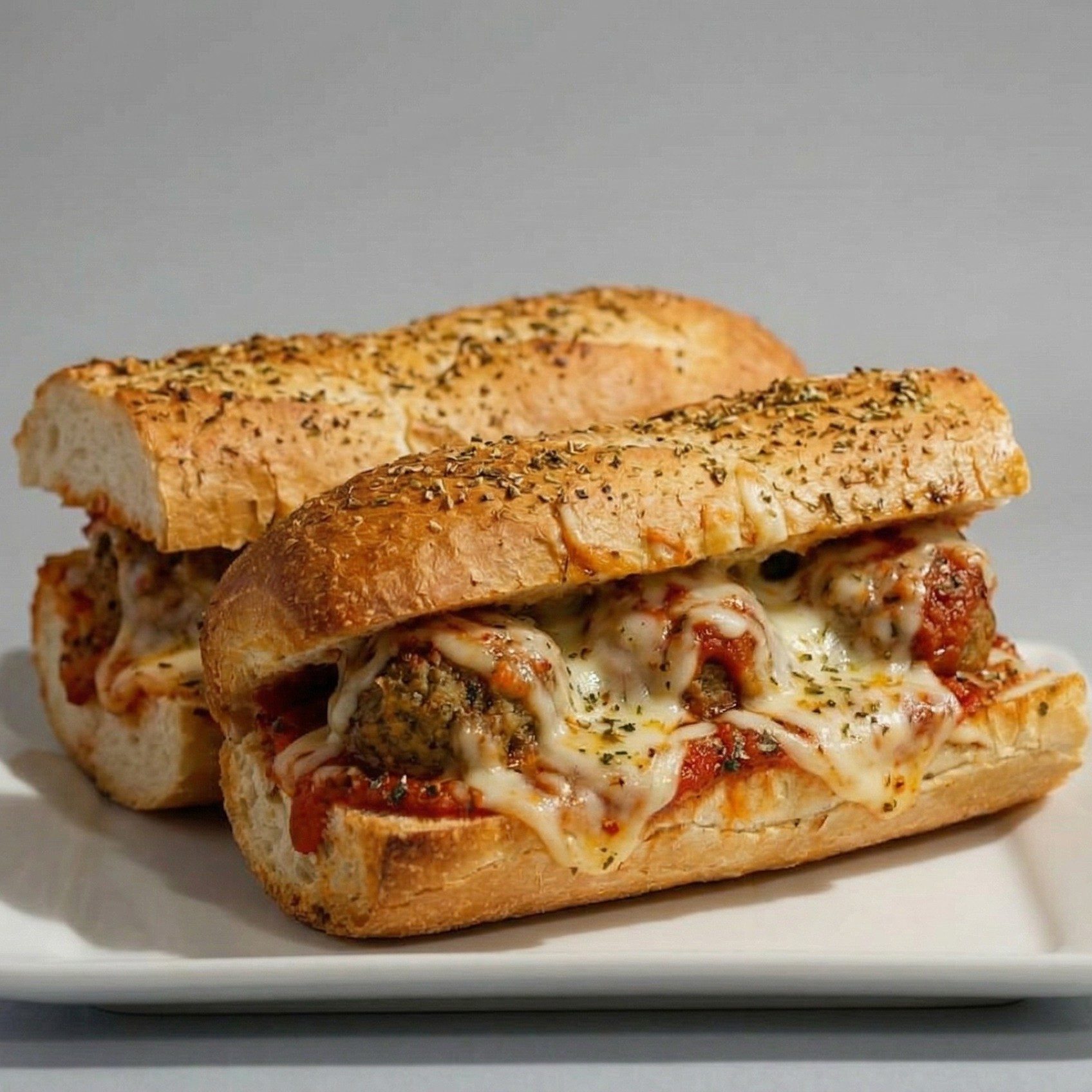 Meatball Parmigiana Sub.