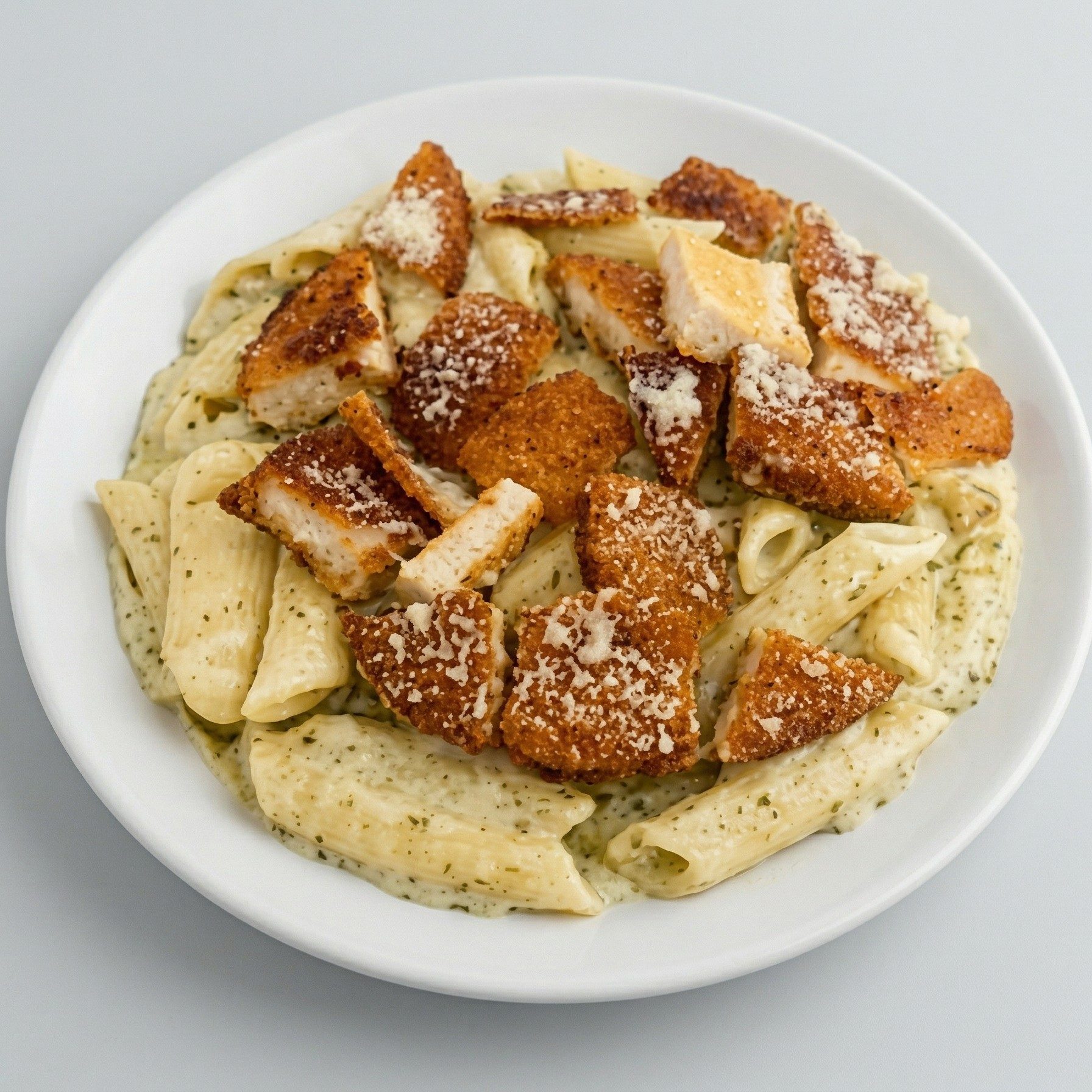 Pesto Cream Sauce Pasta.